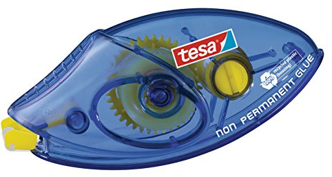tesa ecoLogo Limroller applikator för kladdfri icke permanent limning - Omplaceringsbar tejp med engångshållare, 8,5 m x 8,4 mm