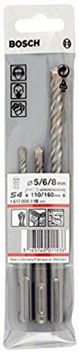 Bosch 1 617 000 118 - Juego de 3 brocas para martillos perforadores SDS-plus-5 (diámetro 5,6,8 x 115 mm)