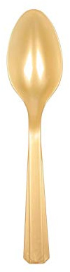 Vibrant Gold Plastic Spoons (Pack Of 20) - Eco-Friendly, Durable & Eye-catching, Perfect For Parties & Events