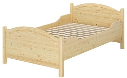 Erst-Holz®Seniorenbett extra hoch Rollrost 120x200 Massivholz Holzbett Einzelbett Gästebett 60.40-12