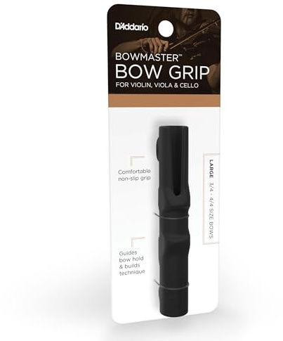 D'Addario Bowmaster - Cello, Viola, Violin Bow Grip - Helps Technique - Large