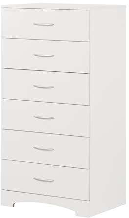 South Shore Step One 6-Drawer Lingerie Chest Pure White, Contemporary