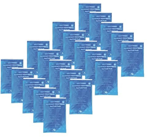 KK Mehrfachkompresse Kalt Warm Kompresse, 10 Stück, 16x26cm, wiederverwendbar, mikrowellengeeignet, bei Verletzungen, Prellungen und Gelenkschmerzen