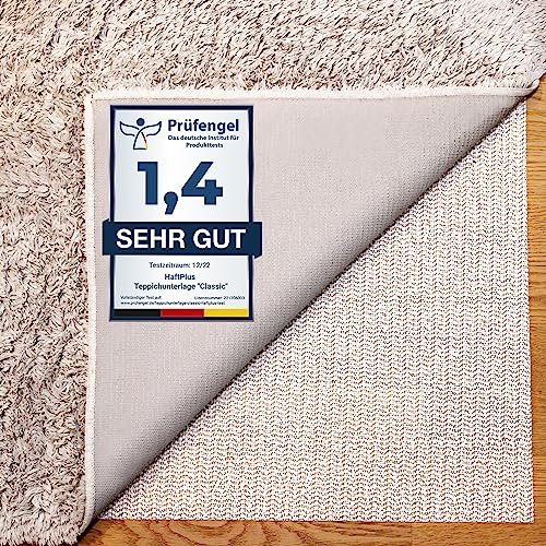 HaftPlus - Teppich Stopper rutschfest und dünn – Antirutschmatte für Teppiche – Zuschneidbare Teppich-Unterlage für sicheren Halt - Größe 80 x 200 cm
