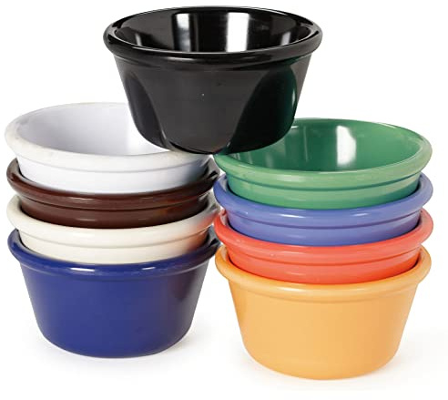 G.E.T. RM-400-MIX Mix Pack of 4 Mardi Gras Colors 4 oz. Ramekin, Break Resistant Dishwasher Safe Melamine Plastic, Ramekins Collection (Pack of 12)