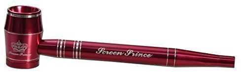Screen Prince - Sieblose Pfeife aus Aluminium - Länge 120mm - komplett zerlegbar (rot, 120mm)