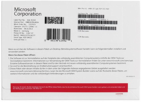 Windows 8.1 Pro OEM 64 Bit Vollversion