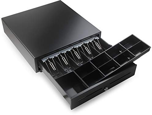 HONEY BEAR Registrierkasse Schublade 12V Kassenschublade Kasse Kassenlade Geldlade für POS-Belegdrucker System, mit RJ11-Schnittstelle, 5 Banknoten und 8 Münzen,MEHRWEG