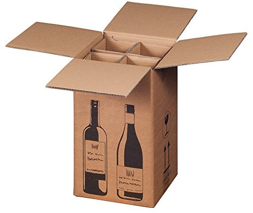 10 x Cajas de Cartón de botellas de vino de cartón para 4 botellas de vino (PTZ Certificado – DHL/UPS)
