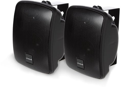 Artsound ASW45.2, Juego de 2 Altavoces Resistentes al Agua, Altavoz HiFi de 2 vías, 10-80 vatios, con Soporte de Pared, Adecuado para Uso en Interiores y Exteriores, terraza, jardín, Sauna, Piscina,