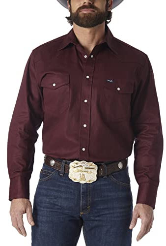 Wrangler Herren Western-Arbeitshemd Firm Finish - Violett - Large