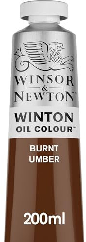 Winsor & Newton 1437076 Winton, feine hochwertige Ölfarbe - 200ml Tube mit gleichmäßiger Konsistenz, Lichtbeständig, hohe Deckkraft, Reich an Farbpigmenten - Umbra gebrannt