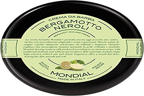 Mondial Crema da Barba al Bergamotto Bergamotto & Neroli Plastica 150ml, Unica, 150 ml, 150