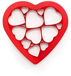 Lékué Cookie puzzle hearts, Red