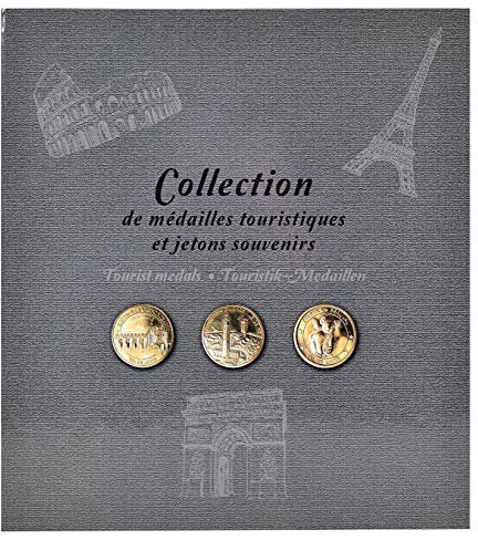 Exacompta - Réf. 96113E - 1 album de collection pour 50 médailles touristiques ou jetons souvenirs (diamètre 34mm) - Couverture rigide pelliculage brillant - Format 25,5x28 cm - coloris gris