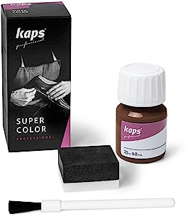 Kaps Super Color Vernice per borse e scarpe in pelle, con spugna e spazzola, 70 colori
