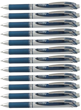 Pentel EnerGel BL77 X-Medium Retractable NAVY Ink Rollerball Pen (Pack of 12)