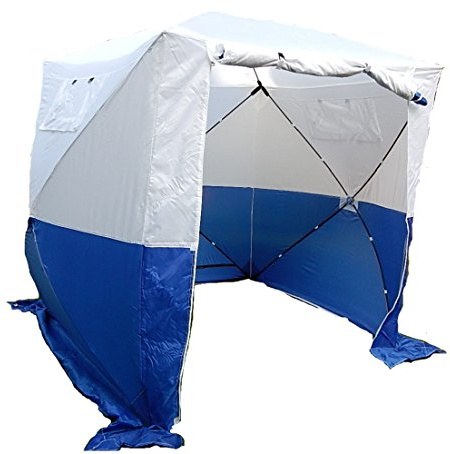 Bauzelt blau/weiß, Montagezelt, Baugrubenzelt, leicht und in 30 Sek. Auf- und abgebaut, vom Deutschen Hersteller mit über 10 Jahren Erfahrung
