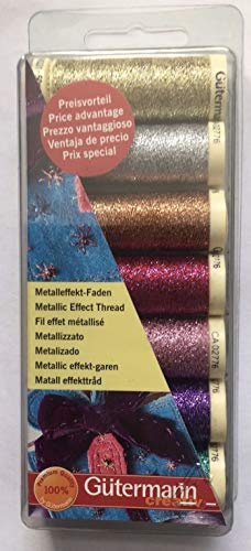 Gutermann efecto metálico hilo de coser Set 50 m – por pack de 7