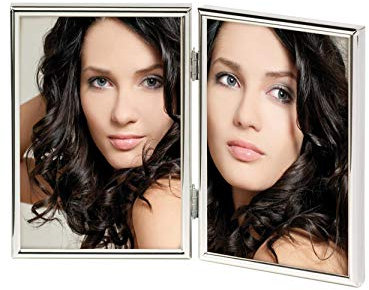 Walther WD215S - Chloe 3 - Portraitrahmen, Doppelrahmen, versilbert, 2 x 10 x 15 cm