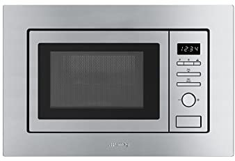 Smeg FMI017X Integrado - Microondas (Integrado, Microondas con grill, 20 L, 800 W, Botones, Giratorio, Acero inoxidable)