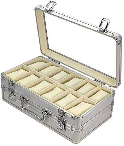 CAMPIONE COLLECTIONS - CC-VGW24 Valigetta Portaorologi da viaggio Scatola per 24 orologi in alluminio