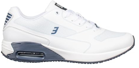 Safety Jogger Oxypas Zapatos de trabajo para hombre 47 EU Justin Zapatillas de trabajo ultraligeras, entrenadores de seguridad antideslizantes, ideales para hospitales, salud, cocinas, color blanco