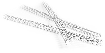 Pavo - Dorsi Metallici Premium per Rilegatura A4, 12,7 mm, 34 Anelli, Passo 3:1, Capacità 1-100 Fogli, Bianco, Confezione da 100-8002139
