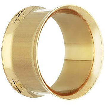 Treuheld® | 12mm Ohr Flesh Tunnel | Chirurgenstahl 316L in Gold | Dünn | Double Flared Ohrtunnel | Dünner Rand | hautfreundlich & antiallergen