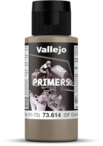 Vallejo Primers Peinture Acrylique Grise Séchage Rapide pour Aérographe, Idéale pour Modélisme et Figurines