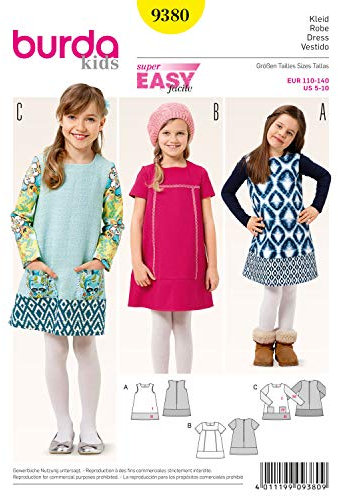 burda kids Schnittmuster #9380 Mädchen Kleid Gr. 110-140