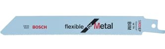 Bosch Professional 100 Stück Säbelsägeblatt S 922 EF Flexible for Metal (für Metall, 150 x 19 x 0,9 mm, Zubehör Säbelsäge)