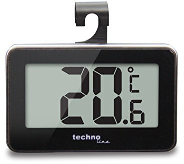 Technoline Kühlschrankthermometer WS 7012, schwarz-silber, 6,6 x 1,0 x 4,2 cm