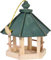 dobar® 90038FSCe Vogelfutterhaus 6-eck hängend - Offenes Vogelhaus Massivholz - Wildvogelfutterstation zum Aufhängen - Futterhaus für die Ganzjahresfütterung - 29 x 32 x 36 cm - Grün