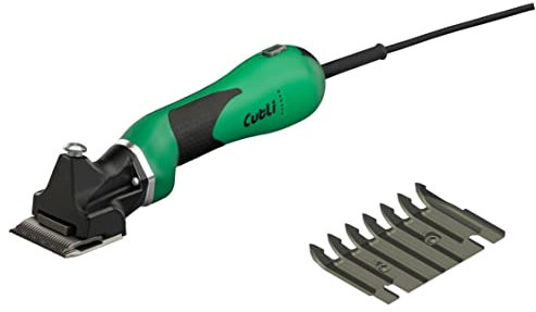 LISTER Pferdeschermaschine LI CUTLI + Messersatz LI 102 + Spezial-Schermaschinenöl + Kunststoffkoffer, Schermaschine für Pferde, professionelle Schur für ihr Pferd, Farbe/Scherkopf: grün/schwarz