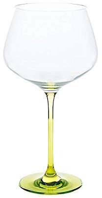 CRISTALICA Weinglas Weinkelch Charisma Rotwein Burgunder 775ml klar mit grünem Stiel