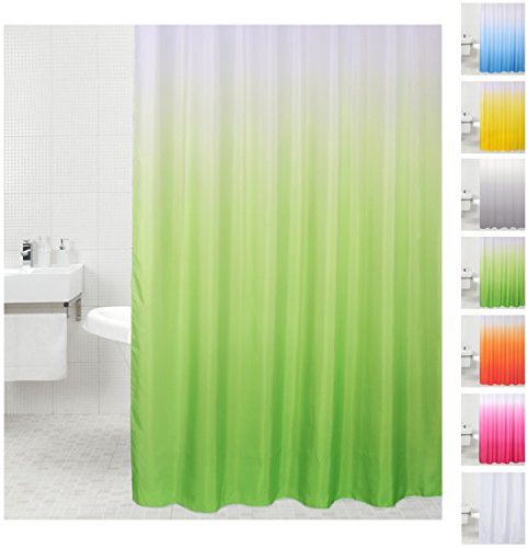Sanilo Duschvorhang, viele einfarbige Duschvorhänge zur Auswahl, hochwertige Qualität, inkl. 12 Ringe, wasserdicht, Anti-Schimmel-Effekt (180 x 200 cm Grün)