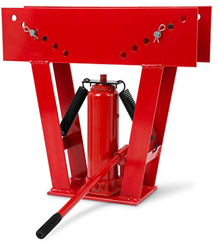 EBERTH Dobladora de tubos, Dobladora de tubos Hidráulica, 16t fuerza de presión, acero, Incl. 8 piezas de presión de fundición de 1/2 a 3, Robusta palanca de bomba, Fácil doblado de tubos