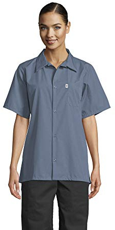 Uncommon Threads Unisex Utility Shirt 5 Button 65/35, Steel, X-Large