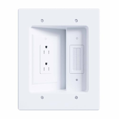 Legrand – OnQ in-Wall Cable Management Kit for Power & Low Voltage Cords – Hides TV or Display Cables Retrofit Behind the Wall – UL Listed TV Cord Hider w/DIY Install & Included Hardware – HT2102WHV1