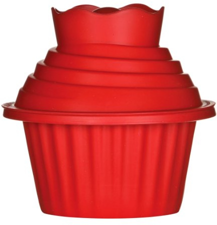 Premier Housewares Giant Cupcake Mould, 3-Pieces - Red, H18 x W19 x D19cm