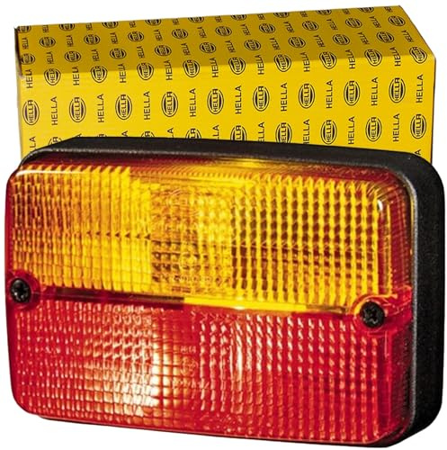 HELLA Rückleuchte - Glühlampe - 12V - Anbau/geschraubt - ECE - Lichtscheibenfarbe: rot/gelb - Stecker: Schutz-Kontakt-Stecker - links/rechts - Menge: 1 - 2SD 997 131-051