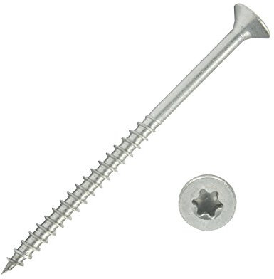 500 Stück Edelstahl-Schrauben 4x60 mm Teilgewinde Torx - Spanplattenschrauben mit Senkkopf - Holzschrauben/Holzbauschrauben - Werkstoff A2 VA V2A - Edelstahlschrauben/Universalschrauben TX20