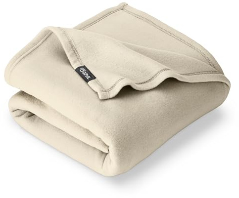 Bare Home Polar Fleece Blanket - Full/Queen - Oyster - Warm & Cozy - Premium Fleece Throw for Bed, Sofa, Camping, Travel and Cold Nights - Lightweight Blanket (Full/Queen, Oyster)