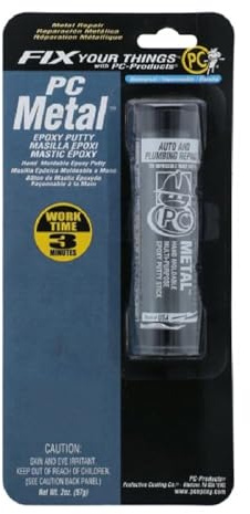 PC-Products 025550 PC-Metal Real Metal Non-Conductive Mouldable Putty Epoxy, 2 Ounce, Dark Grey