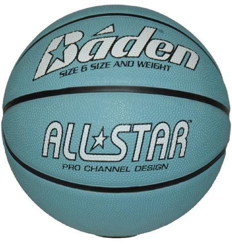 Baden Women's Light All Star Deluxe Rubber Basketball, Indoor and Outdoor Ball, Blue and White, Size 6