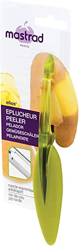 Mastrad F20008 Eplucheurs Fruits et légumes – Utilisation Simple – Gamme Elios – Double Tranchant – Lame INOX – Ambidextre – Compatible Lave-Vaisselle – Vert 17 x 2 x 2 cm