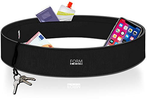 Formbelt Laufgürtel für Handy bis 6,8 Smartphone iPhone 12 X XS XR 11SE 2022 7+ Plus Samsung Galaxy A31 A21s S9 S10plus Hüfttasche Lauftasche Sport-Bauchtasche zum Laufen (schwarz, XL)