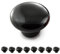 Ganzoo Poignée-Bouton Rond en Porcelaine - Bouton de Meuble, Tiroir, Placard - Poignée en Céramique pour Relooking Déco Intérieur Vintage - Noir - Lot de 8