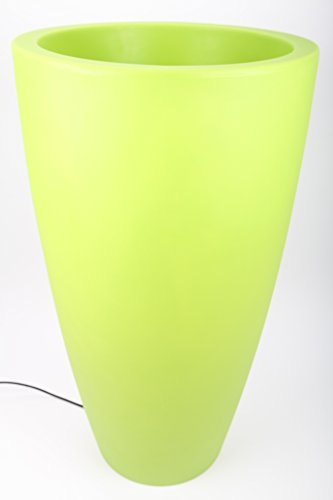 point-garden Beleuchteter Blumentopf aus Kunststoff, Pflanzkübel grün